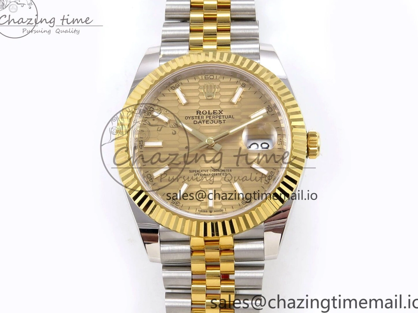 0105 Attractive DateJust 41 SS YG ARF 1:1 Best Edition 904L Steel YG Textured Stick Dial on Jubilee Bracelet SH3235 (Gain Weight) 1226